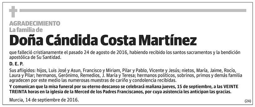 Cándida Costa Martínez