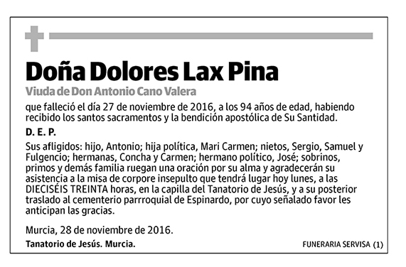 Dolores Lax Pina