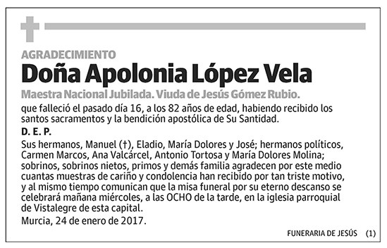 Apolonia López Vela