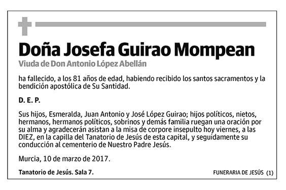 Josefa Guirao Mompean