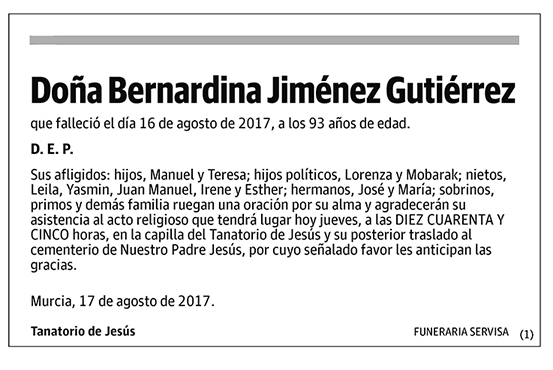 Bernardina Jiménez Gutiérrez