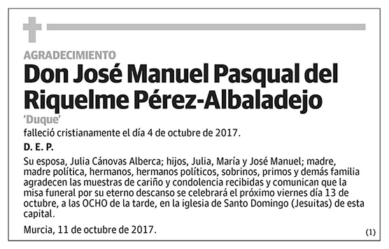 José Manuel Pasqual del Riquelme Pérez-Albaladejo