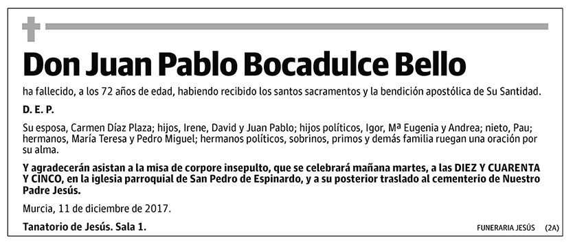 Juan Pablo Bocadulce Bello