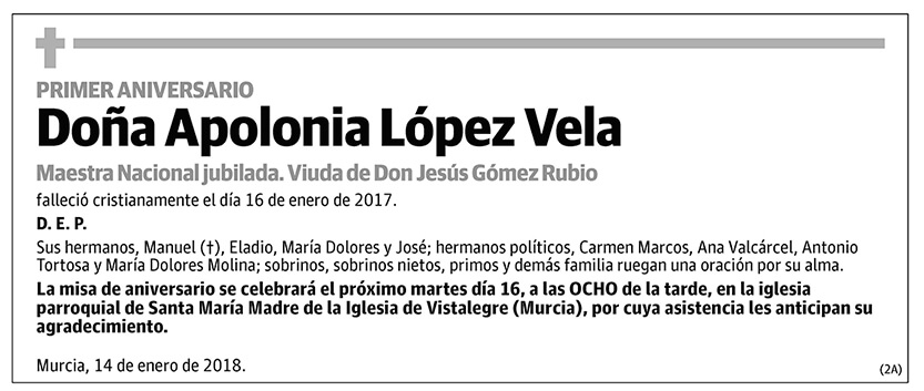 Apolonia López Vela