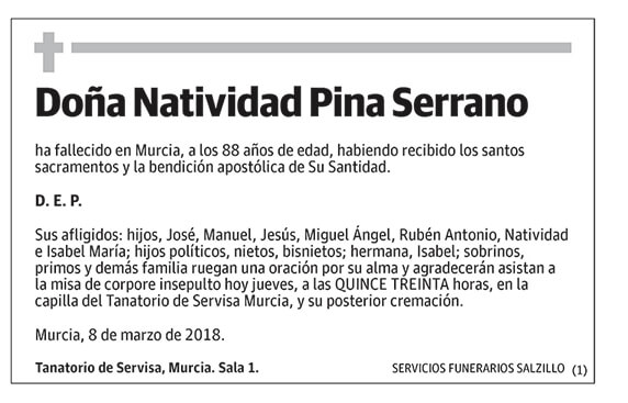 Natividad Pina Serrano