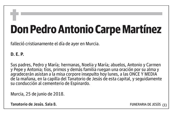 Pedro Antonio Carpe Martínez