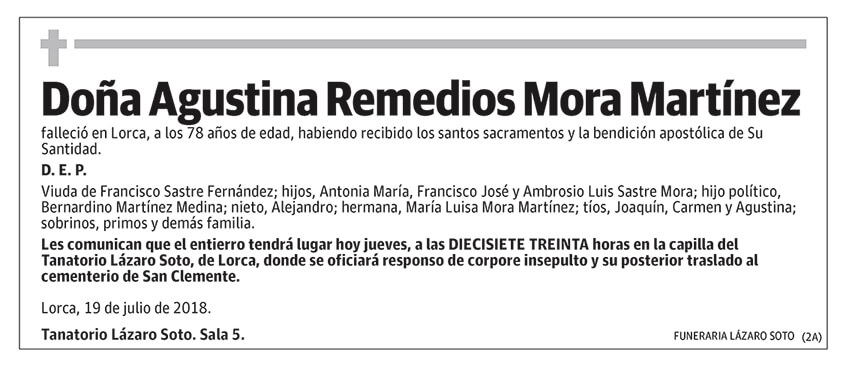 Agustina Remedios Mora Martínez