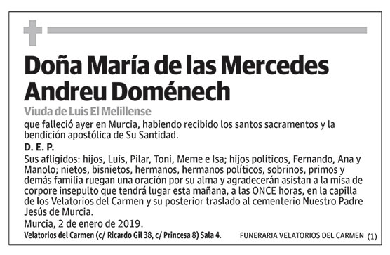 María de las Mercedes Andreu Doménech