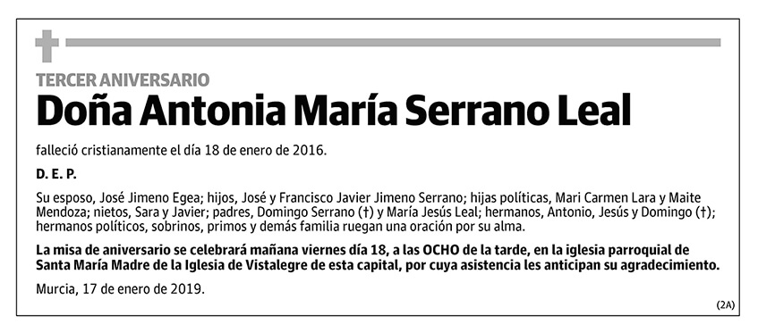 Antonia María Serrano Leal