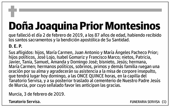 Joaquina Prior Montesinos