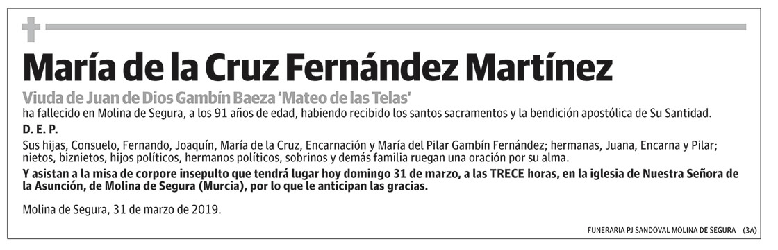María de la Cruz Fernández Martínez