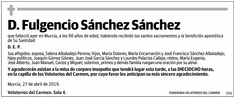 Fulgencio Sánchez Sánchez