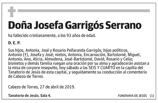 Josefa Garrigós Serrano